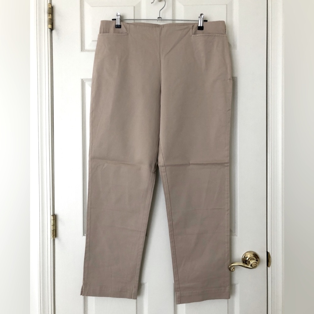 NWOT Boston Proper Stretch Cotton Twill Flat Front Khaki Pants Size 16